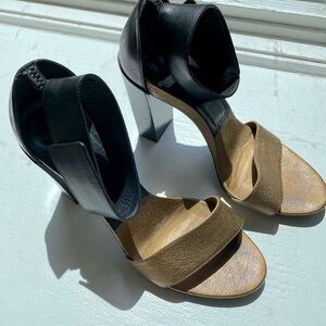 Chloe Heels bronze and black with ankle strap size 37
